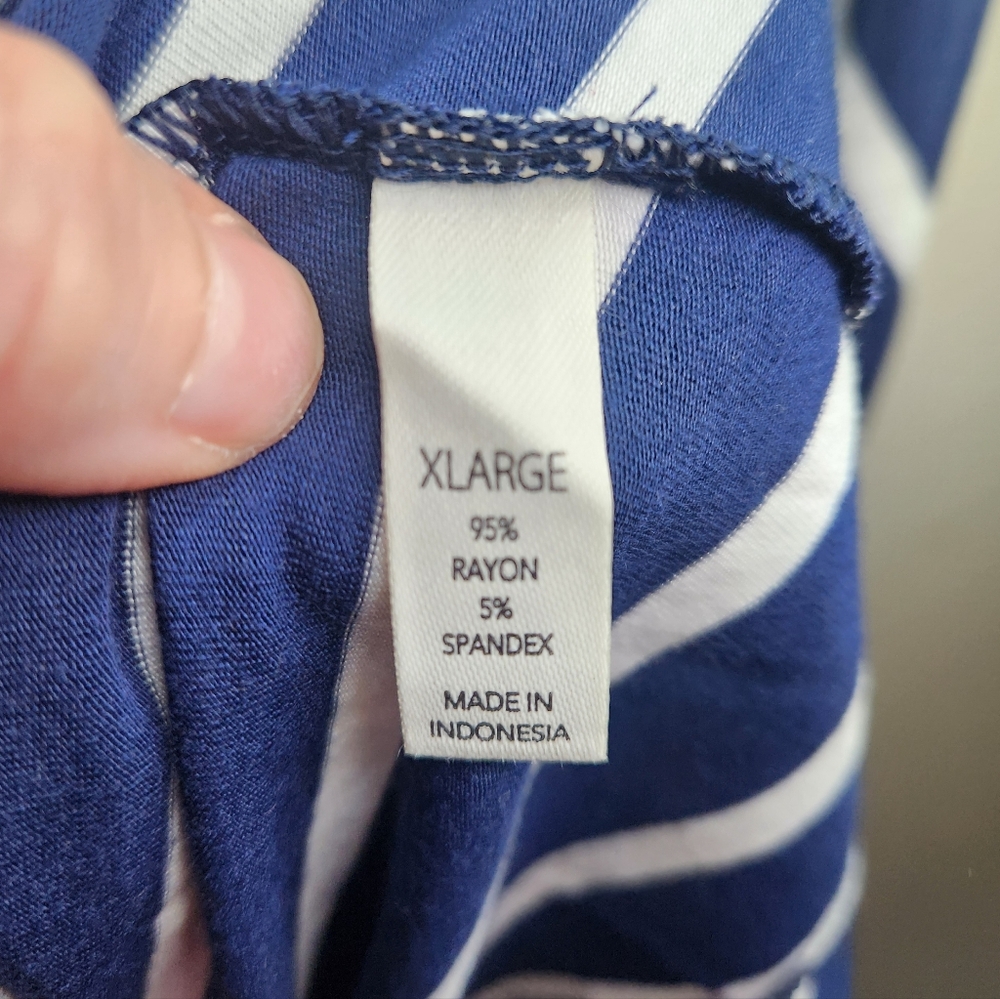 Women's Soma Loungewear Striped Faux Wrap Top Sz XL - Picture 4 of 7